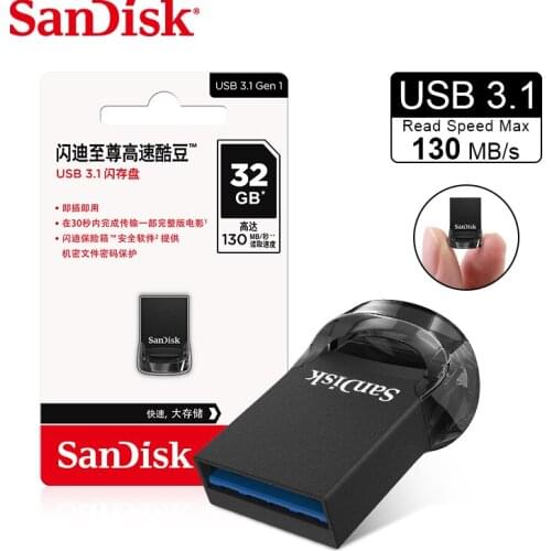 SanDisk Original USB 3.1 Flash Drive CZ430 Ultra Super Mini Pen Drive 16GB Memory stick Up To 130MB/s Pendrive usb flash drive
