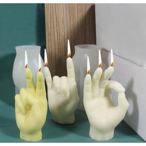 Gesture Shape Scented Candles Mold Silicone Mold with OK Gesture Silicone Molds Chocolate Mold Silicone Molds for Crafts 3d Mold