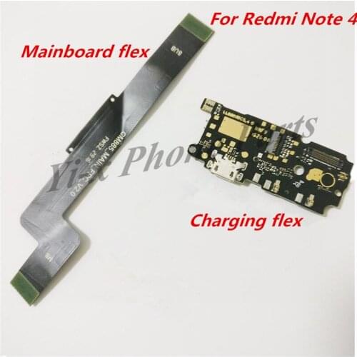 For Xiaomi Redmi Note 4 Power ON/OFF Flex Cable & USB Charging Board Charge Flex Cable & Motherboard Connections Line Flex Cable