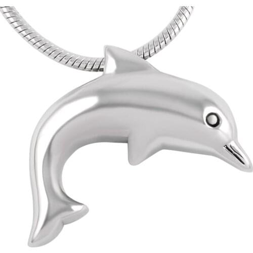 IJD8400 Never Fade Stainless Steel Dolphin Cremation Urn Pendant for Pet,Wholesale New Funeral Keepsake Ashes Jewelry Women