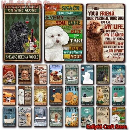 [ Kelly66 ] Pet Dog Bath Soap You Are My Sunshine Friend Poodle Tin Metal Sign Home Pub Bar Decor Painting 20*30 CM Size Dy207