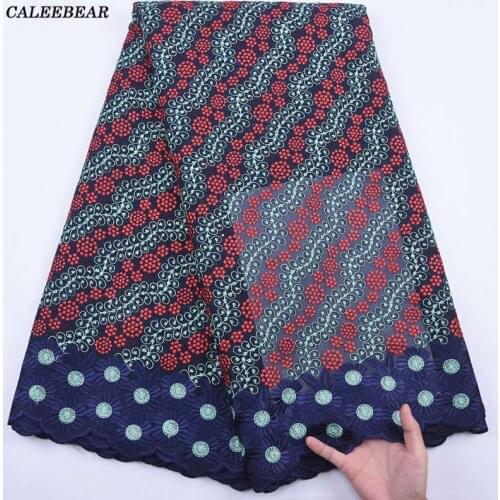 Royal Blue Swiss Voile Lace In Switzerland Latest African Lace Fabric Nigerian Lace Fabric 5 Yards Cotton Fabric For Dress S2087