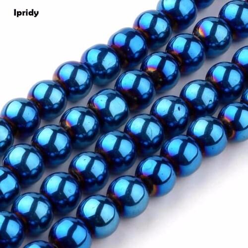 1 Strand/lot 8mm Natural Quartz Crystal Smooth Round Glass Beads with Plating Metallic color for Jewelry making