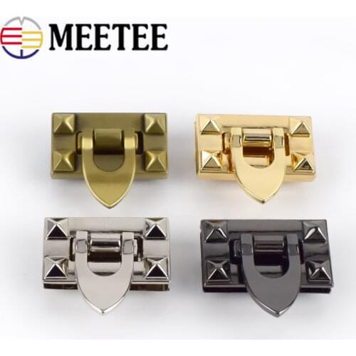 Meetee 2pcs 40X23/50X30mm Metal Turn Twist Lock Buckles for DIY Handbag Bag Purse Hardware Closure Clasp Bags Parts Accessories