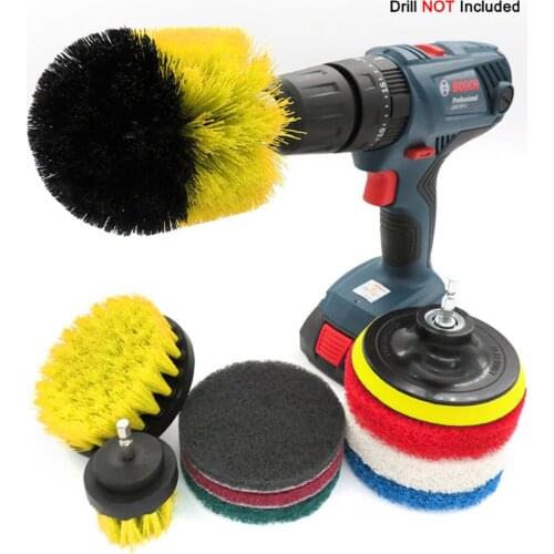 10PCS/Set Drill Brush Set Car Wheel Hub Polishing Scouring Pad Sponge Wipes For Drill Power Scrubber