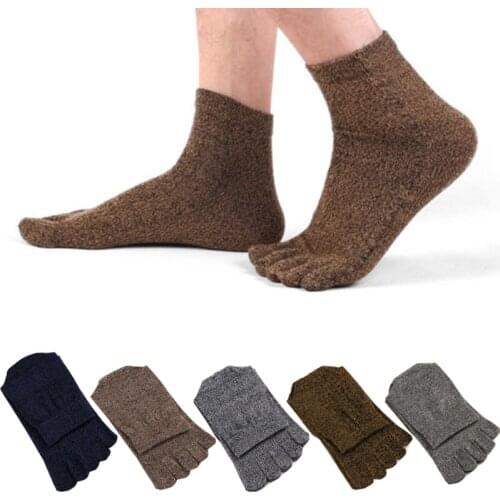 Retro Cotton Socks Mens Vintage Harajuku Low Tube Casual Five Fingers Socks Man Deodorant 5 Toes Crew Socks Calcetines Hombre
