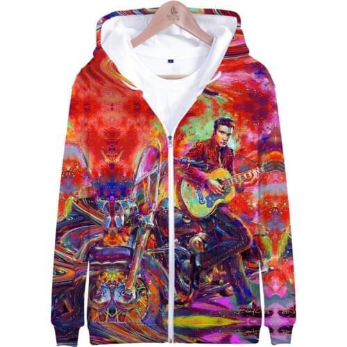 New Popular The King Elvis Presley Men Women Hooded Zipper 3d Print Clothes For boy girl Long Sleeve streewear autumn Overcoat