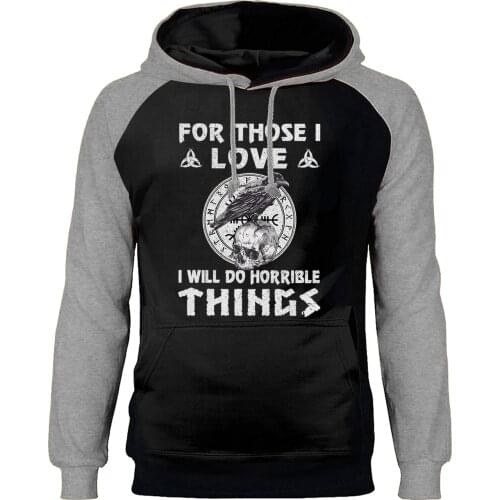 Odin Vikings Hoodies Men Sweatshirts Athelstan Crow Raglan Hooded Winter Autumn Gone to Valhalla Hoodie Sons Viking Streetwear