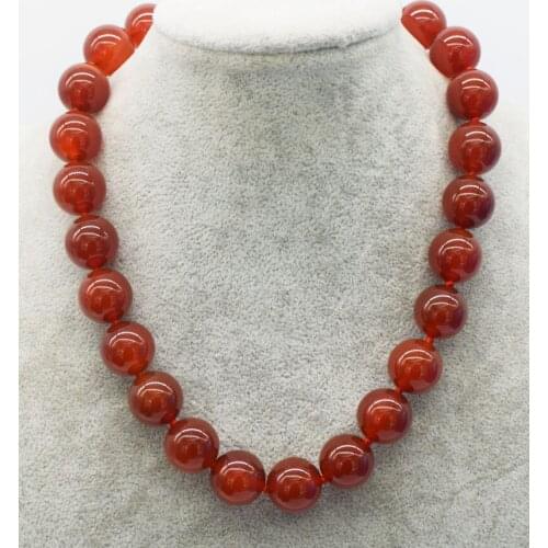 Wholesale 16mm red agate round necklace 18inch FPPJ nature beads xmas gift