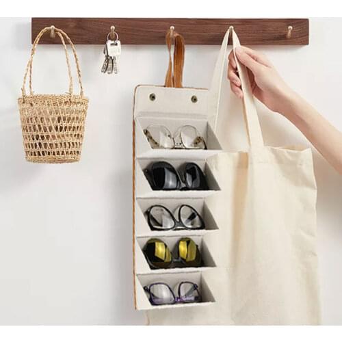 2/3/4/5/6 Multi-slot Glasses Organizer Eyeglasses Portable Storage Display Box Travel Folding Sunglasses PU Leather Case