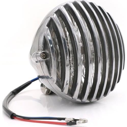 DC 12V Motorcycle Grill Headlight Motorbike Retro Headlights Motor Moto Scooter Vintage Front Light Lamp For Harley Dyan