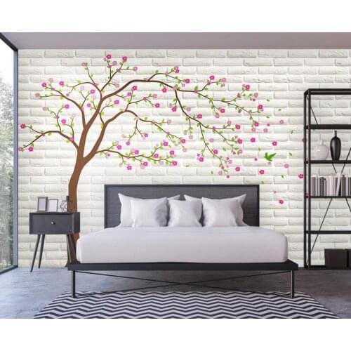 Custom 3D wallpaper mural modern simple flower brick wall background childrens bedroom background wall decoration painting