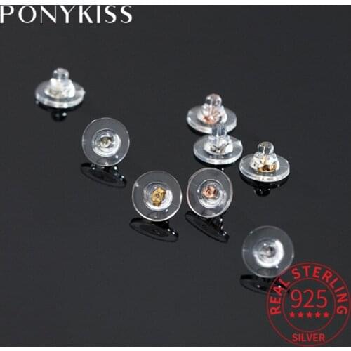 PONYKISS Classic 5pair/lot 925 Sterling Silver Colorful Ear plug Earrings for Women Party Fine Jewelry Wholesale Accessory Gift