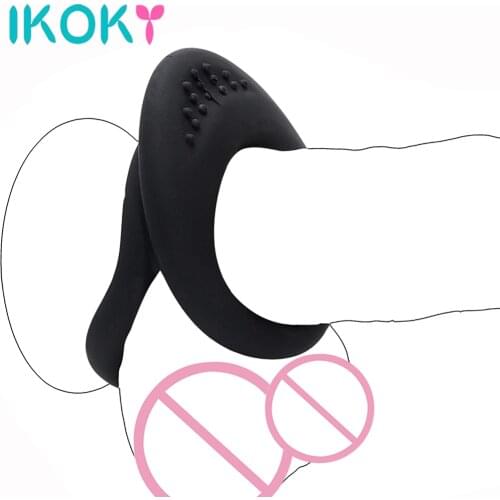 Silicone Penis Rings Sex Shop For Men Enlargement Condoms Double Bondage Erection Time Delay Extender Cock Ring Male Sex Toys