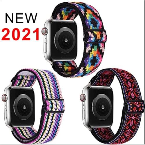 New 2021 Nylon Loop Band for Apple Watch Strap 38mm 40mm 42mm 44mm for Iwatch Se 654321 Man Women Pемешок на Apple Watch брасл
