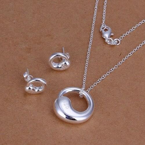 S194 925 sterling silver jewelry set, fashion jewelry set Taichi Stud Earrings Necklace S194 /aluajdba gbyaotfa