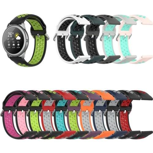 TPU Material Silicone Sport Two-color Strap 22MM Waterproof Adjustable Watch Strap For Xiaomi Haylou Solar LS05 Support Dropship