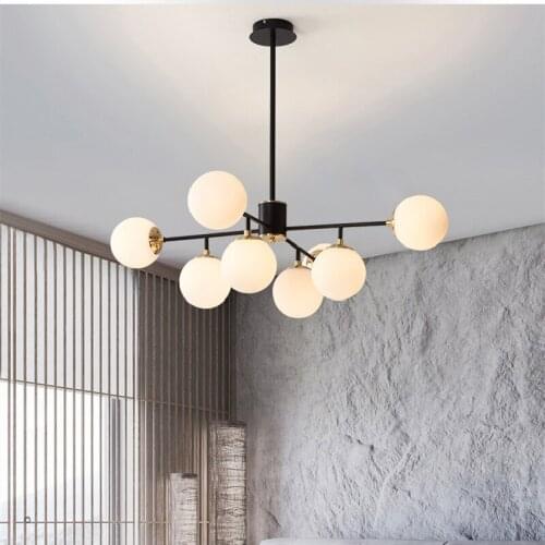 Nordic Led Chandelier For Living Room Bedroom Dining Room Glass Ball Hanging Lamp Modern Home Decor Pendant Lighting Fixtures
