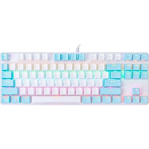 30% Off K100 87 key Green Backlight Mechanical Keyboard Pink Gaming Girl Keyboard ABS Wear-resistant Keycap Mechanical Keyboard