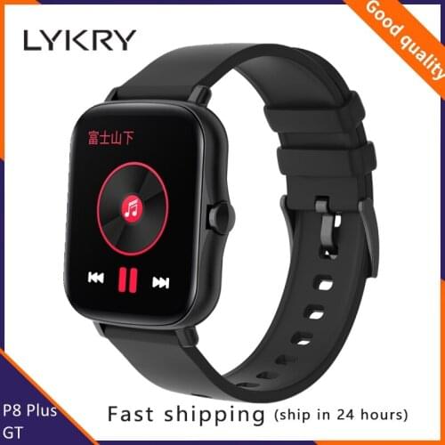 LYKRY P8 Plus GT Smart Watch 1.7 inch Square Screen BT Call watch Local Music Heart Rate Monitor Sound Recorder PK P8 P8 plus