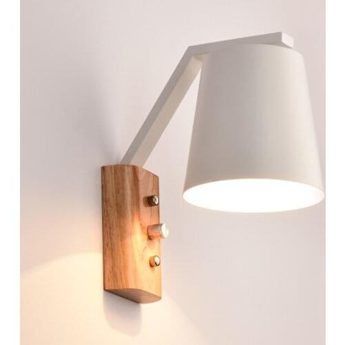 Modern Japan Wooden Iron Wall Lamps Sconces Living Room E27 Restaurant Bedroom Decorative Wall Lights Lamparas Fixture