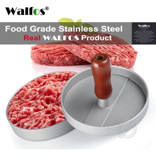 WALFOS 1 Set Round Shape Hamburger Press Aluminum Alloy 11 CM Hamburger Meat Beef Grill Burger Press Patty Maker Cooking Tools