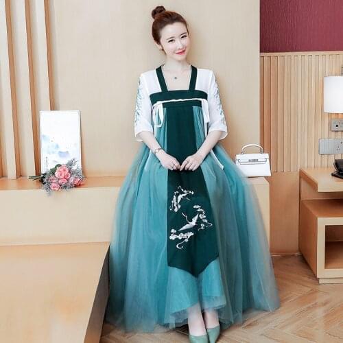 2020 women chinese styles traditional costume female hanfu clothing lady princess embroidered antique ancient dress kimono dress