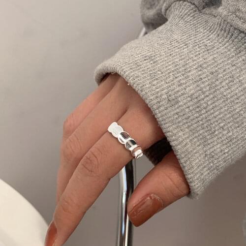 VENTFILLE925 Sterling Silver Rings for Women New Trendy Elegant Charming Glossy Round Piece Birthday Party Jewelry Gift