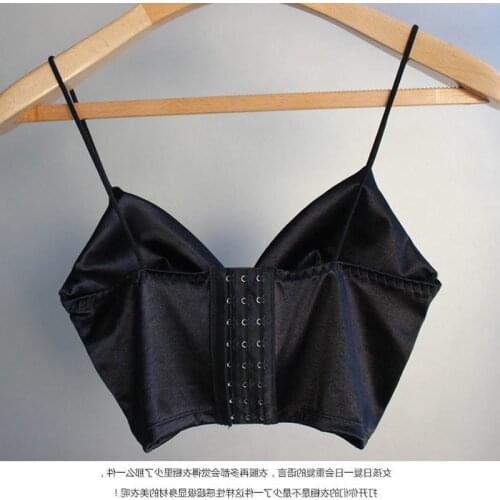 Women Sexy Lingerie Hollow Back Shirt Tank Top Padded Bra Wrap Vest Chest Bra Cropped Tops Bustier Summer Tops