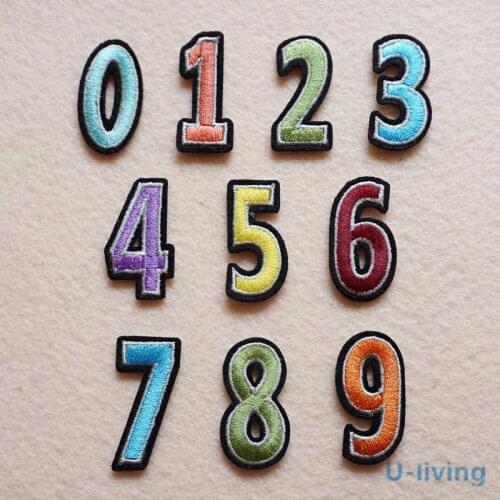 1Pcs 0-9 Number Mix Patch for Clothing Iron on Embroidered Sew Applique Cute Patch Fabric Badge Garment DIY Apparel Accessories