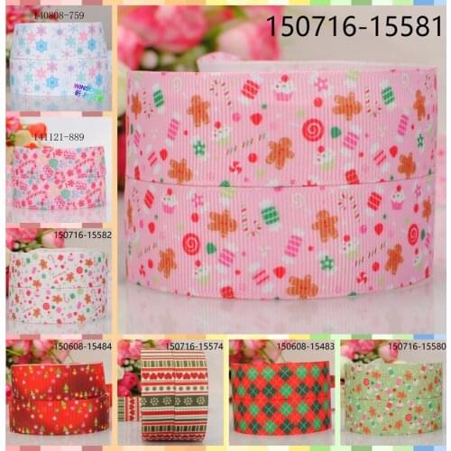 10yards -different sizes -merry Christmas pattern ribbon printed Grosgrain ribbon DIY