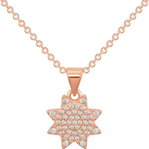 2021 Fancy Exquisite Jewelry Hamlet Comet Sunflower Necklace Eight Pointed Star Necklace Bling CZ Zirconia Necklace For Women