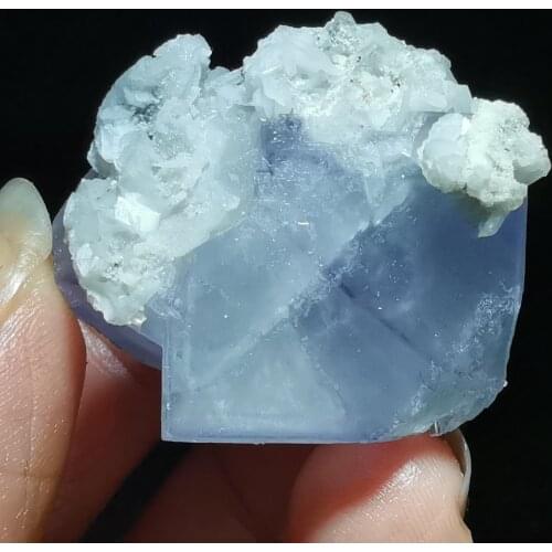 21.1gNatural lavender fluorite and Muscovite mineral stone home decoration ring vein healing geology teaching CRYSTAL QUARTZ GEM