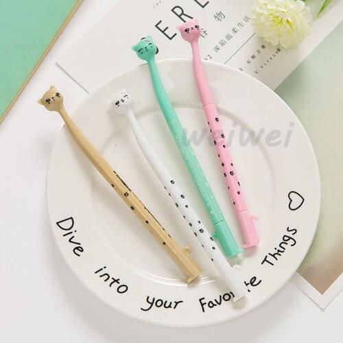 4pcs/lot Cute Kawaii Gel Pen black Ink 0.5mm Cartoon Cat Neutral Pen For School Writing Office Supplies Stationery