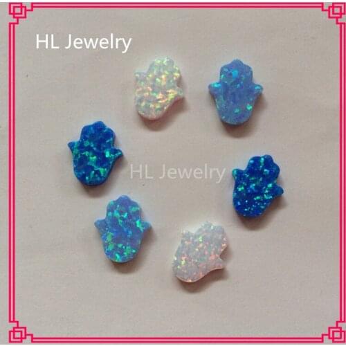 45PCS/Lot Mix Color Op05/op06/op17 11*13mm Synthetic Opal Hamsa Hand Jewelry Opal Bead