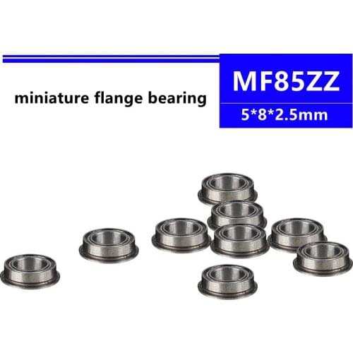 50/100/500pcs MF85ZZ 5*8*2.5mm F675ZZ LF850ZZ miniature flange deep groove ball bearing 5x8x2.5mm MF85Z