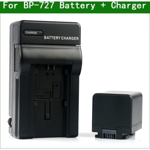 BP-727 BP727 BP 727 Digital Camera Battery and Charger For Canon HF R32 R42 R52 R62 R72 R82 R700 M500 R76 R77 R78 R86 BP-718