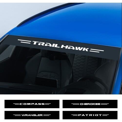 Car Sunshade Decor Decal Auto Windscreen Sticker For Jeep Wrangler JK Cherokee Patriot Trail Hawk Compass Auto Accessories Cover