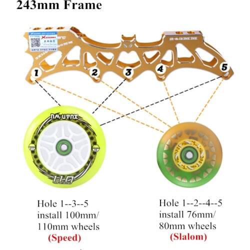 Balance Hoomore 3X110mm / 4X80mm slalom convert to Inline speed skates frame 7000 alloy CNC skating base blue black 110mm 80mm
