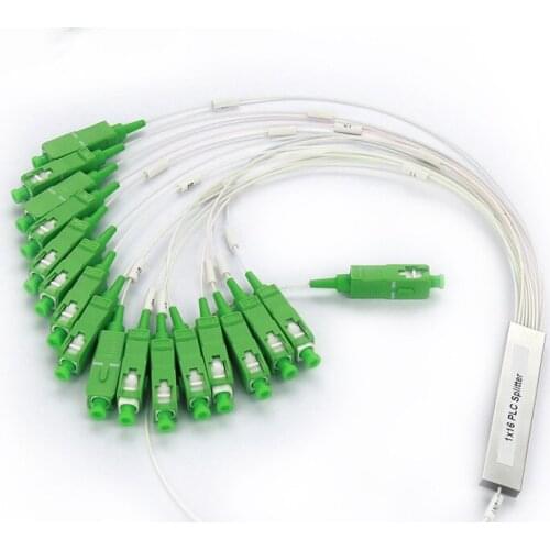 Free Shipping 1X16 PLC Splitter SC APC Optical FTTH Fiber Optic Splitter FBT Optical Singlemode Simplex Steel Pipe 1M