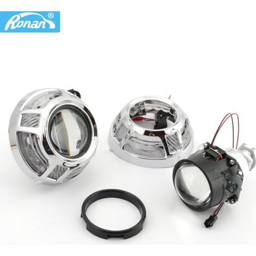 RONAN 2.5'' Bi-xenon Projector Lens H1 Car Headlight DRL White Yellow Retrofit H4 H7 Car Styling