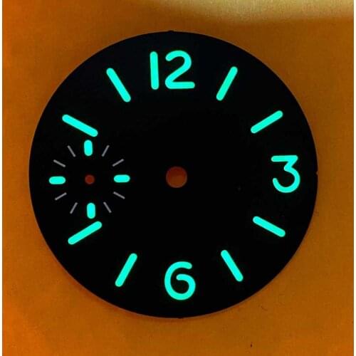 36MM Green Luminous Watch Dial Fit for ETA6497/ST3600 Watch Movement Modification Part