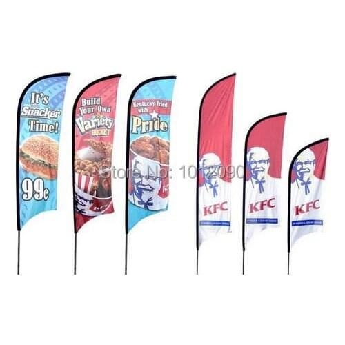 Both Sides Printing Custom Feather Flag , Beach flag