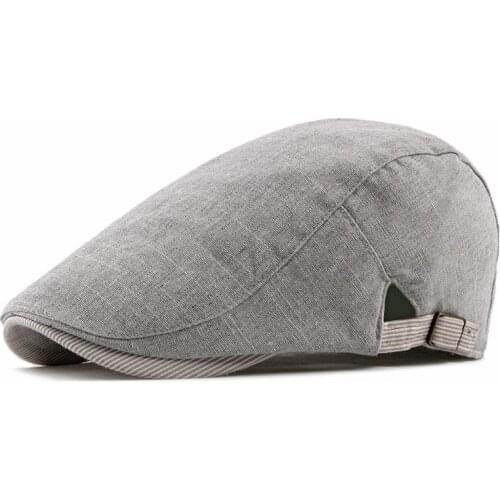 Cotton Solid Color Spring Summer Newsboy Caps Flat Peaked Cap Men and Women Painter Beret Hats 15