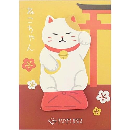 Kawaii Hello Dog Lucky Cat Sticky Note Self Adhesive Memo Pad Scrapbooking Stickers Bookmark School Office Stationery Supply