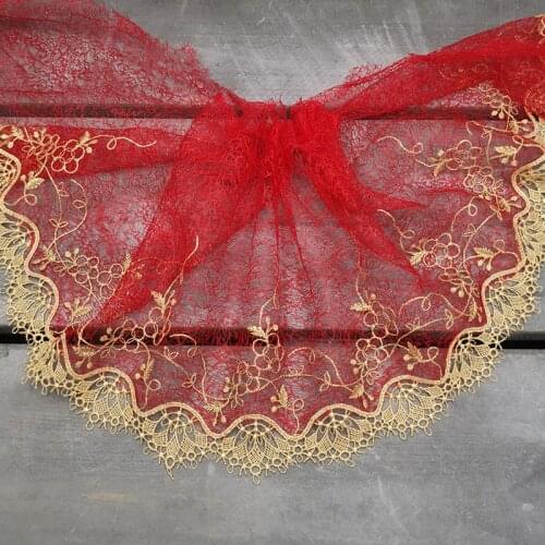 18Yards Embroidery Lace Trim Red Blue Edge Mesh For Lingerie Bra Underwear Dress Clothing Sewing Sofa Underwear Fabric 19cm Wide