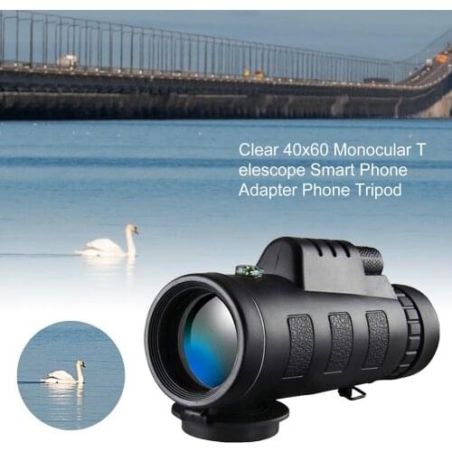 High Clear 40x60 Monocular Telescope Compact Retractable Zoom Waterproof Professional HD ED Glass With Tripod Phone Clip