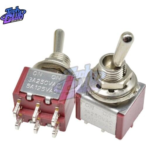 MTS-223/202 Mini Toggle Switch ON-ON ON-OFF-ON 125V/5A 250V 2A/3A 6 Pin 2/3 Position Copper/Silver Contact