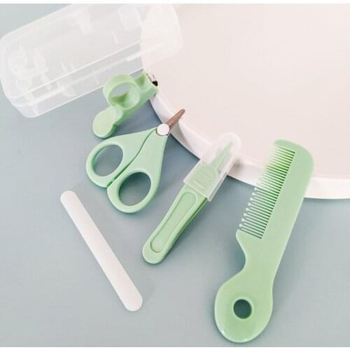 T5EC 5 Pcs Baby Nail Hair Daily Care Kit Newborn Infant Nail Clipper Scissor Hair Comb Nose Cleaner Safety for Toddler Nursing
