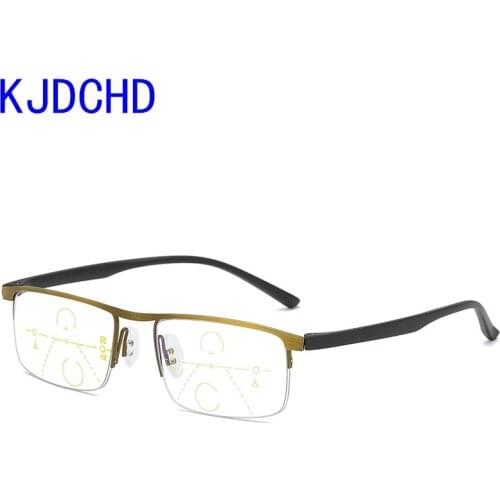 2020 new hot selling progressive reading glasses men and women multi-focus anti-blue light anti-fatigue glasses +1.0 + 1.5 + 2.0
